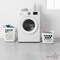Basicwise Set of 2 Plastic Laundry Baskets with Handles Large & Small Ventilated Hampers for Clothes Storage & Organization Lightweight Stackable Bins for Bedroom Bathroom Dorm and Washing Area